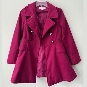 Girl's Jessica Simpson pink pea coat, double breasted #wintercoat